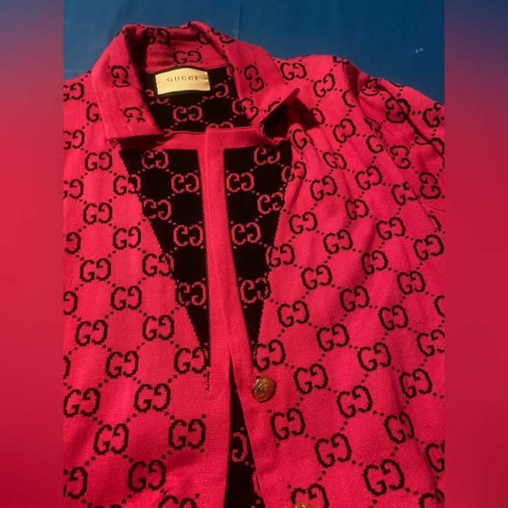 Gucci Monogram Button-Up long cardigan - Picture 3 of 8